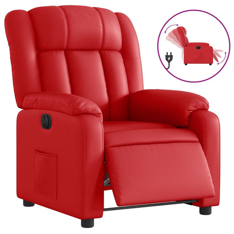 Vidaxl fauteuil verstelbaar elektrisch kunstleer rood