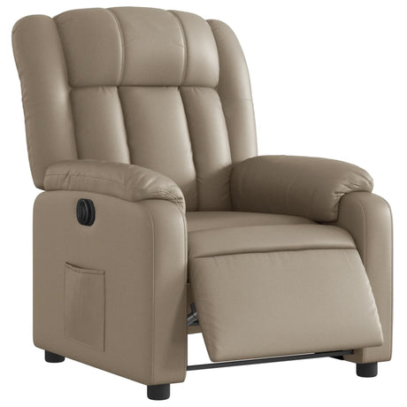 Vidaxl fauteuil verstelbaar elektrisch kunstleer cappuccinokleurig