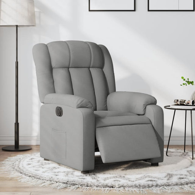 Vidaxl fauteuil elektrisch verstelbaar stof lichtgrijs