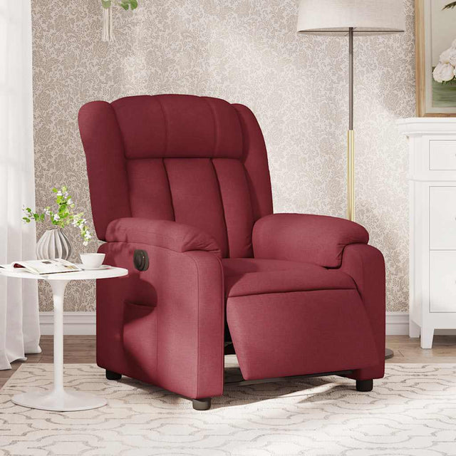 Vidaxl fauteuil verstelbaar elektrisch stof wijnrood