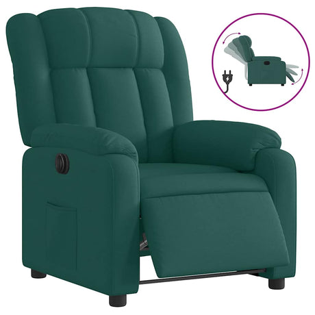 Vidaxl fauteuil verstelbaar elektrisch stof donkergroen
