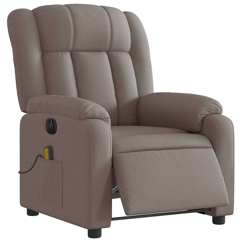 Vidaxl massagestoel elektrisch verstelbaar stof taupe