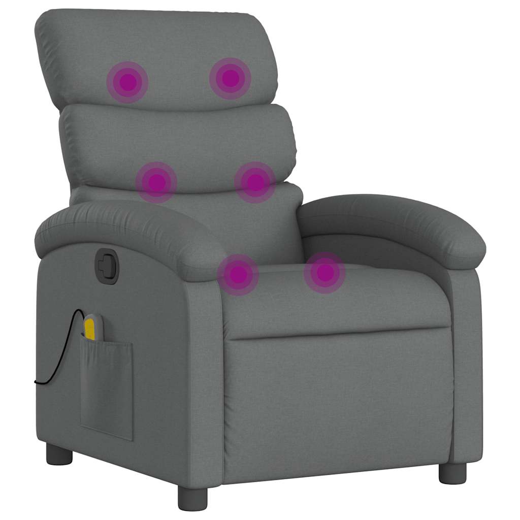 Vidaxl massagestoel in donkergrijze stof