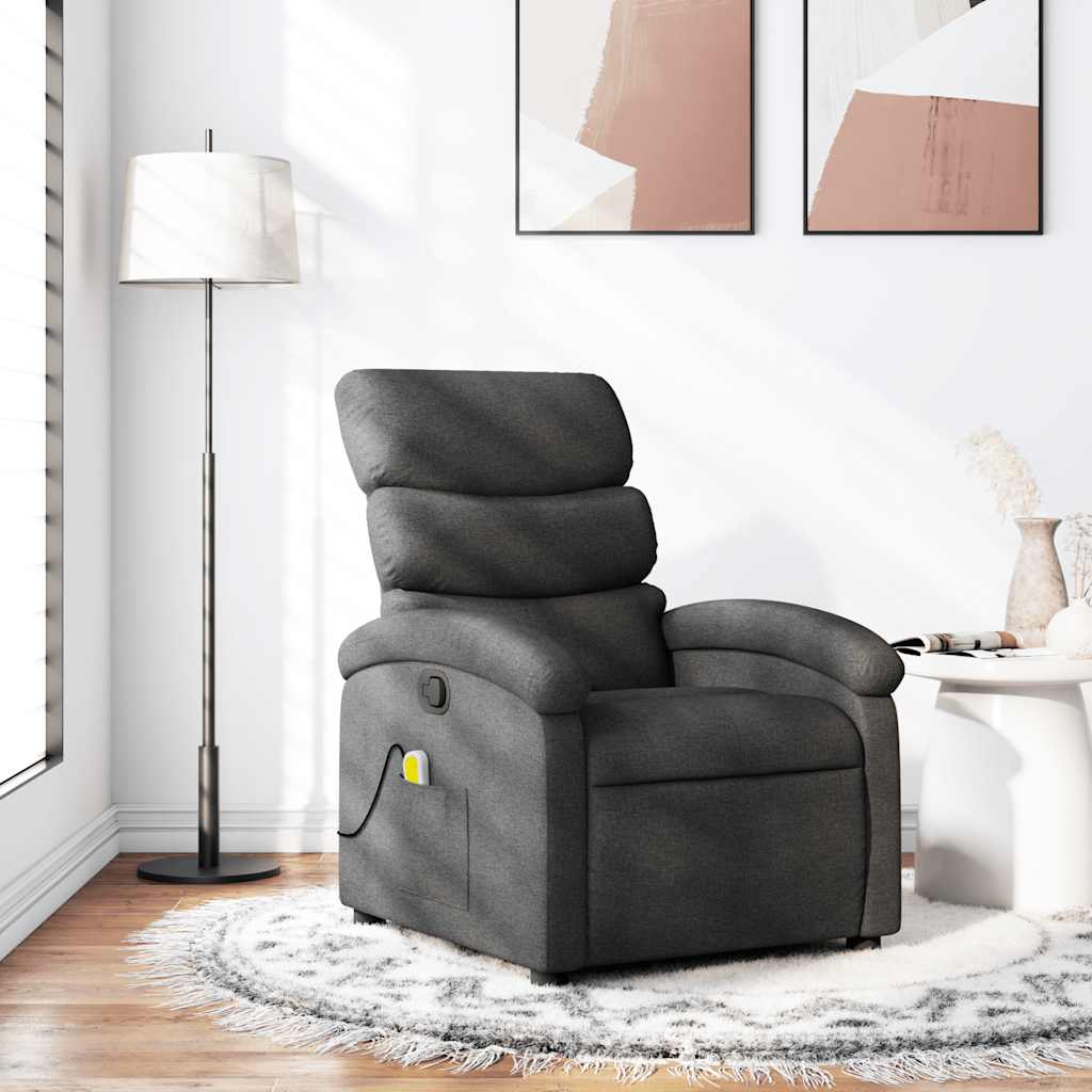 Vidaxl massagestoel in donkergrijze stof