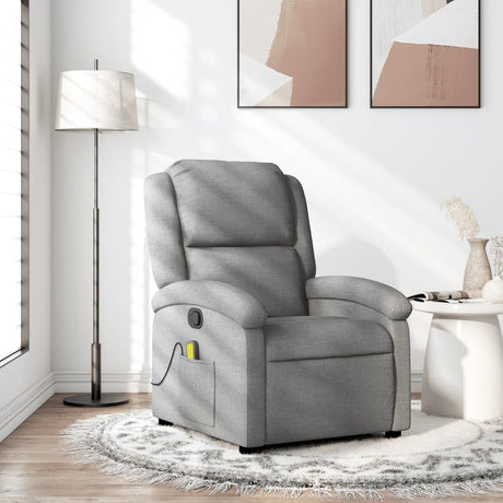 Vidaxl massagestoel met lichtgrijze stof
