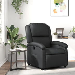 Vidaxl relaxfauteuil zwart echt leer
