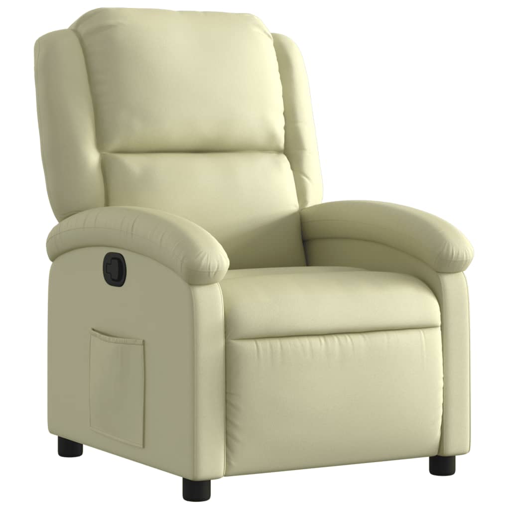 Vidaxl relaxfauteuil crèmekleurig echt leer