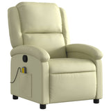 Vidaxl massagestoel van echt leer, crèmekleurig