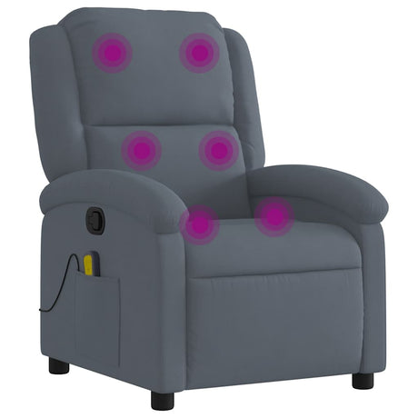 Vidaxl massagestoel in donkergrijs fluweel
