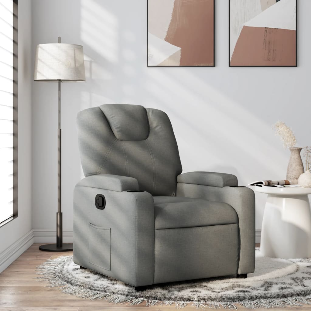 Vidaxl relaxfauteuil donkergrijze stof