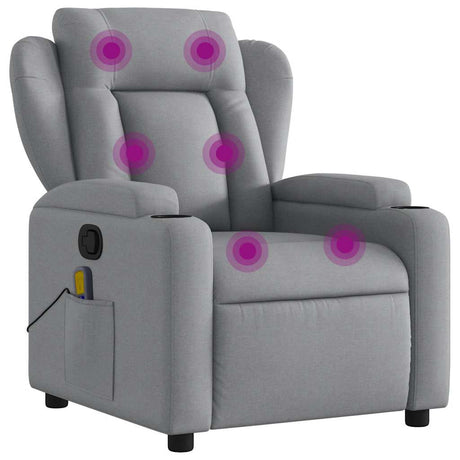 Vidaxl massagestoel met lichtgrijze stof