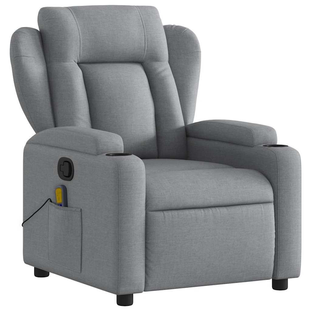 Vidaxl massagestoel met lichtgrijze stof