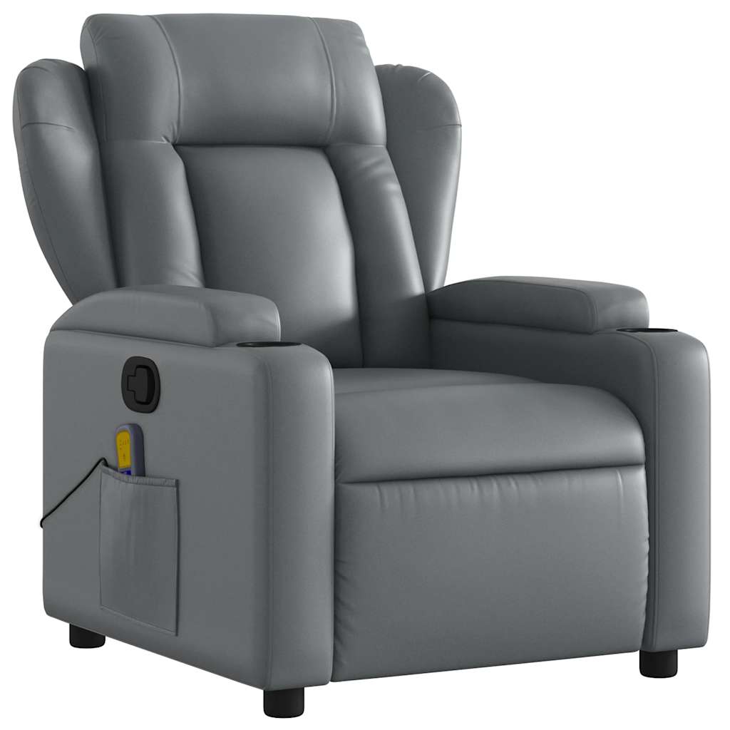 Vidaxl massagestoel van grijs kunstleer