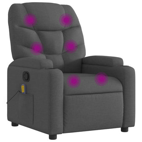 Vidaxl massagestoel in donkergrijze stof