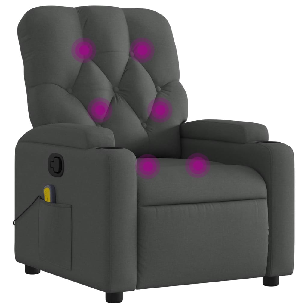 Vidaxl massagestoel in donkergrijze stof