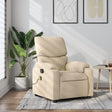 Vidaxl massagestoel met crèmekleurige stof
