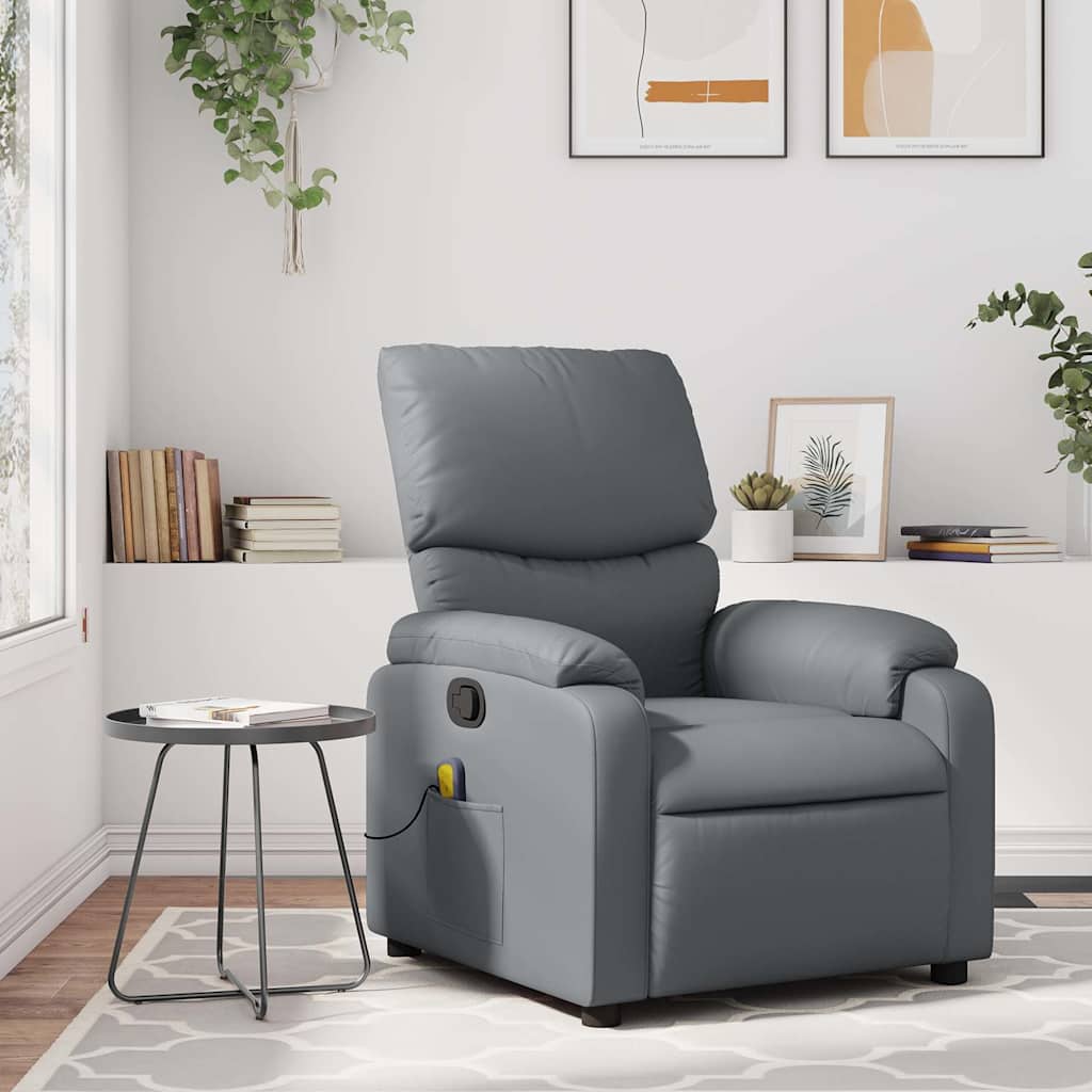 Vidaxl massagestoel van grijs kunstleer