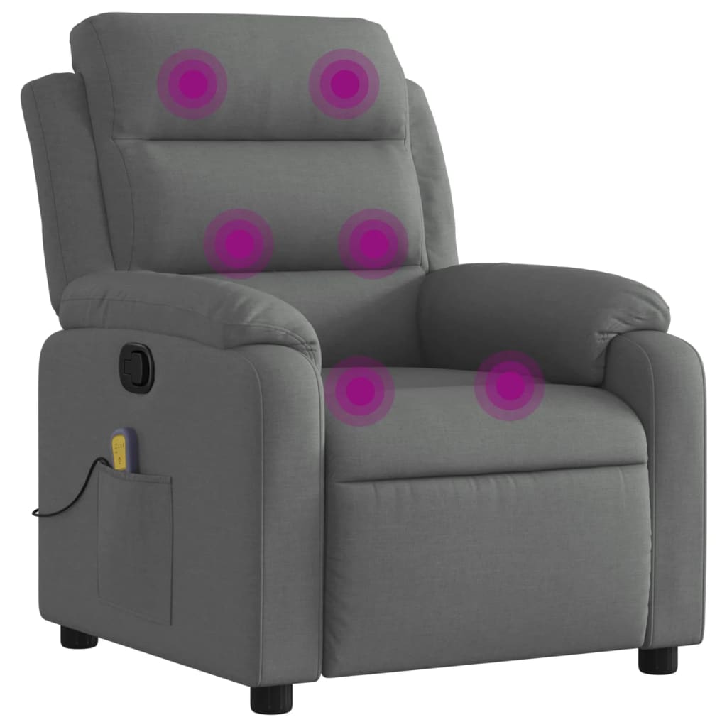 Vidaxl massagestoel in donkergrijze stof