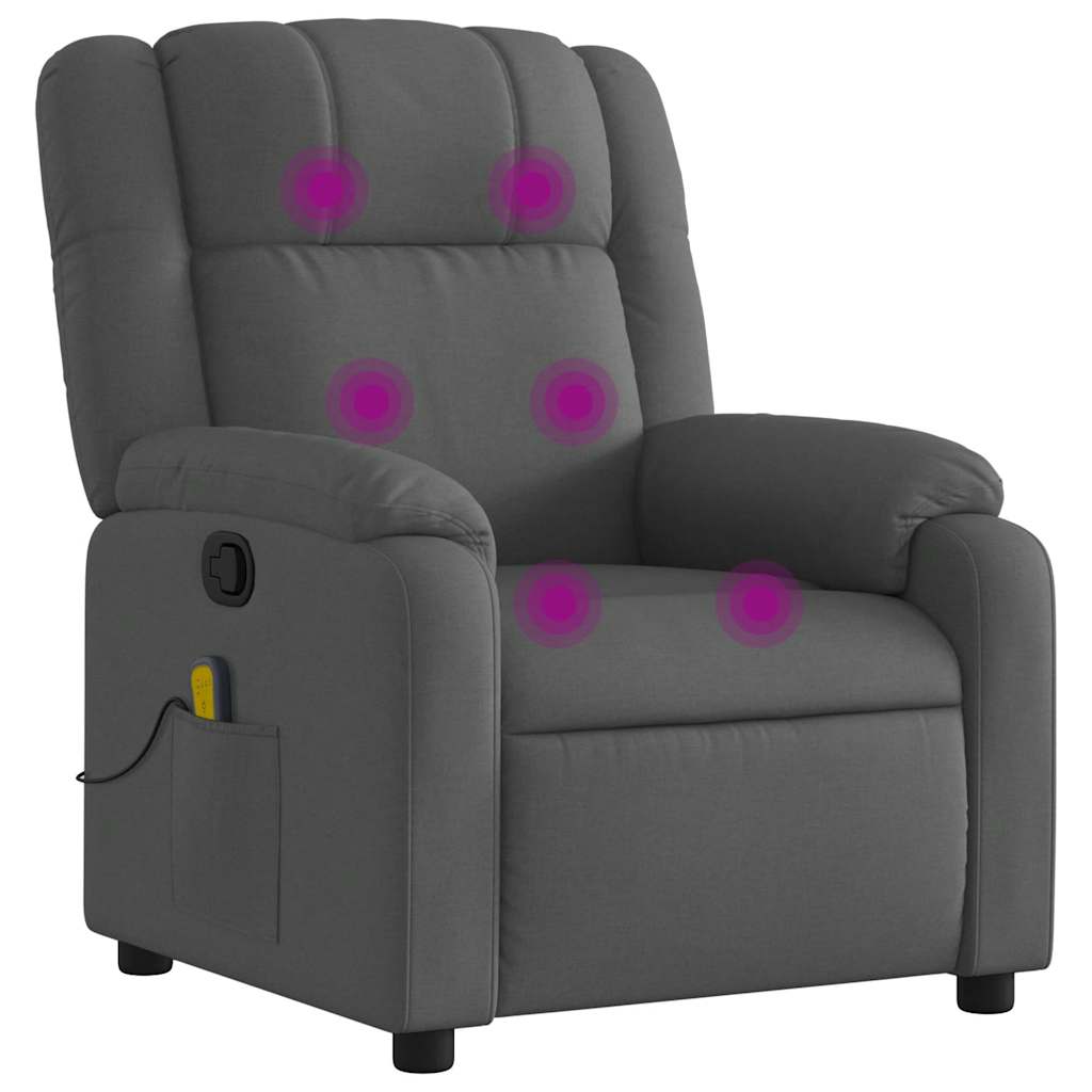Vidaxl massagestoel in donkergrijze stof