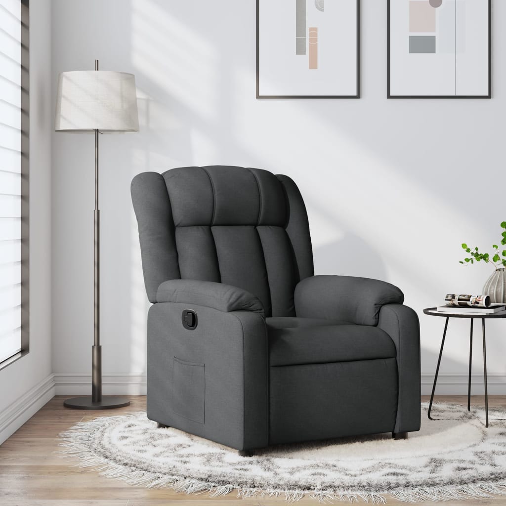 Vidaxl relaxfauteuil donkergrijze stof