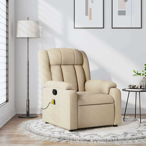 Vidaxl massagestoel met crèmekleurige stof