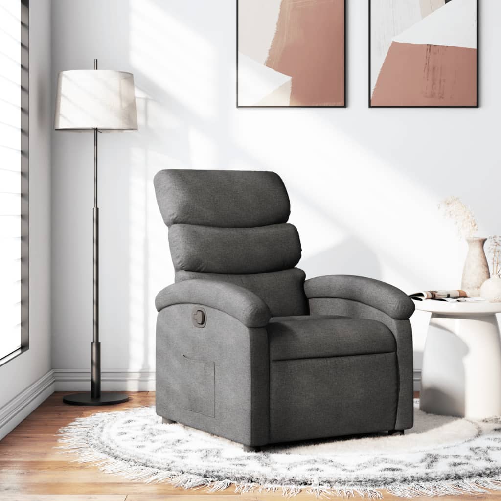 Vidaxl relaxfauteuil donkergrijze stof