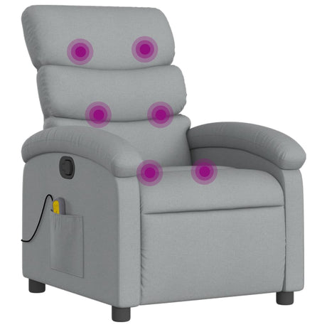 Vidaxl massagestoel met lichtgrijze stof