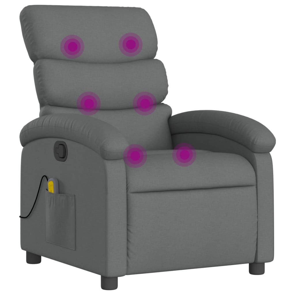 Vidaxl massagestoel in donkergrijze stof