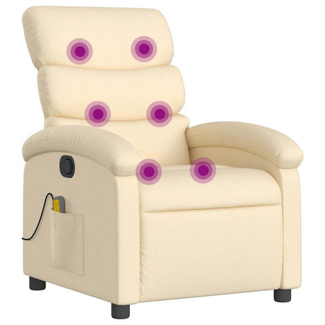 Vidaxl massagestoel met crèmekleurige stof