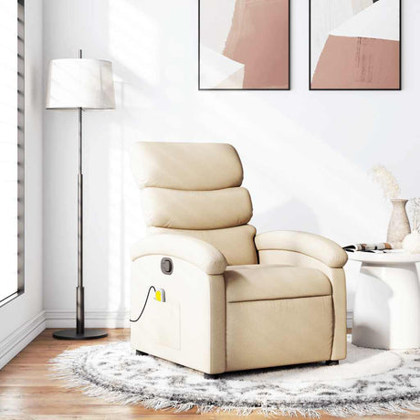 Vidaxl massagestoel met crèmekleurige stof