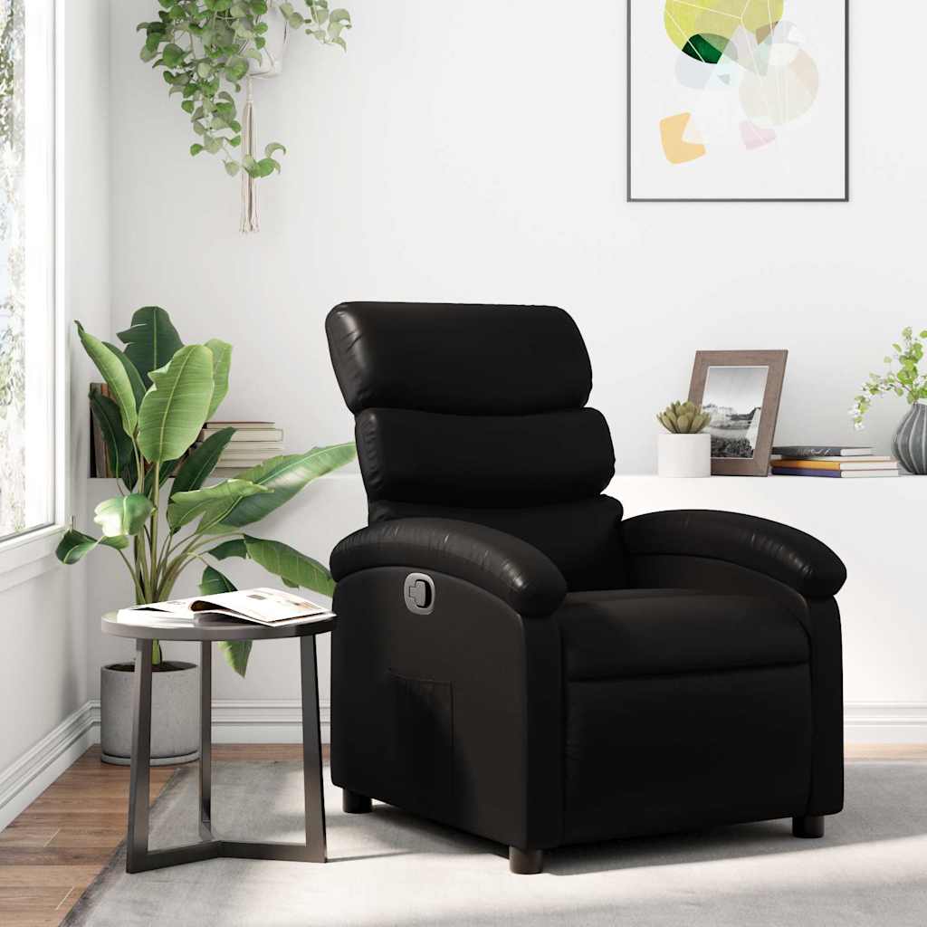 Vidaxl relaxfauteuil zwart kunstleer
