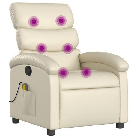 Vidaxl massagestoel van kunstleer in crèmekleur