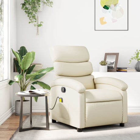 Vidaxl massagestoel van kunstleer in crèmekleur