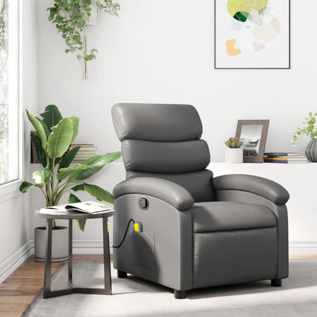 Vidaxl massagestoel van grijs kunstleer