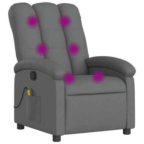 Vidaxl massagestoel in donkergrijze stof