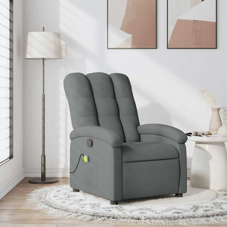 Vidaxl massagestoel in donkergrijze stof