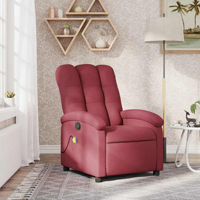 Vidaxl massagestoel in wijnrode stof