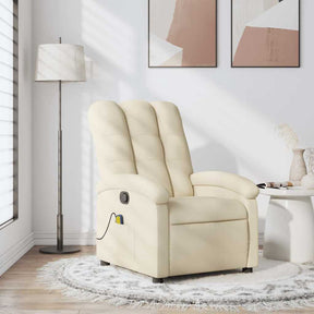 Vidaxl massagestoel met crèmekleurige stof