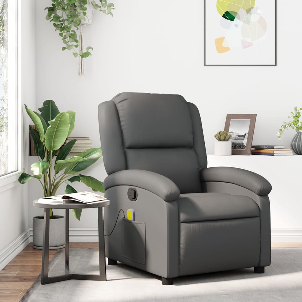 Vidaxl massagestoel van grijs kunstleer