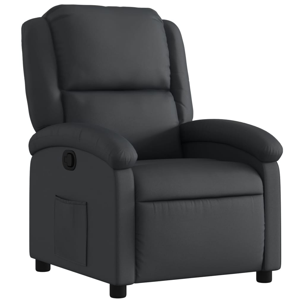 Vidaxl relaxfauteuil zwart echt leer