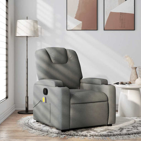 Vidaxl massagestoel in donkergrijze stof