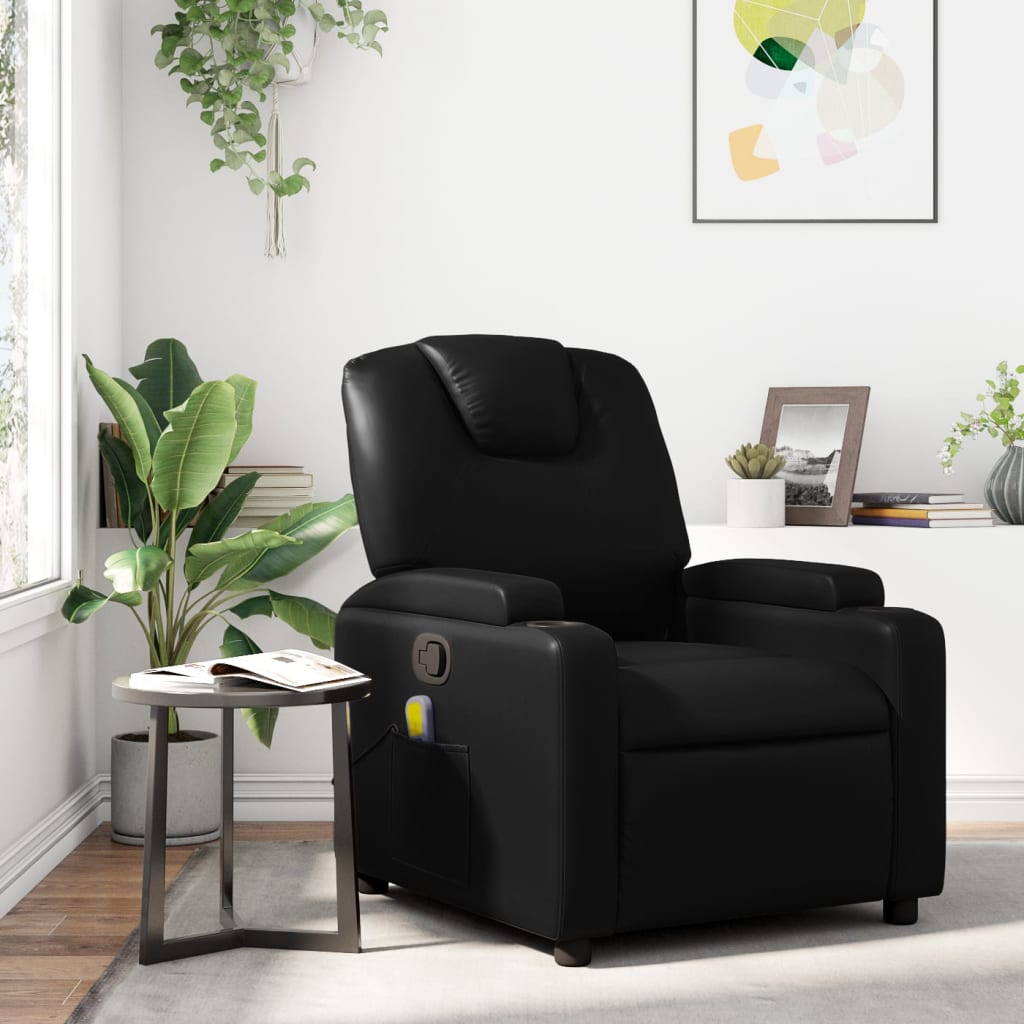 Vidaxl massagestoel van zwart kunstleer