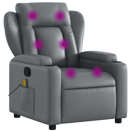 Vidaxl massagestoel van grijs kunstleer