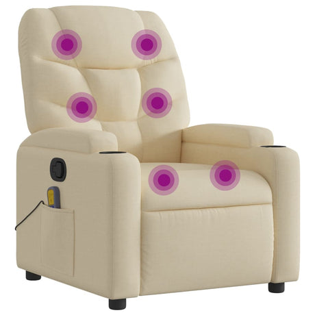 Vidaxl massagestoel met crèmekleurige stof