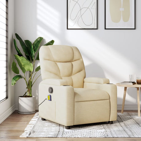 Vidaxl massagestoel met crèmekleurige stof