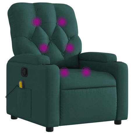 Vidaxl massagestoel met donkergroene stof