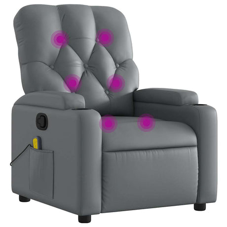Vidaxl massagestoel van grijs kunstleer