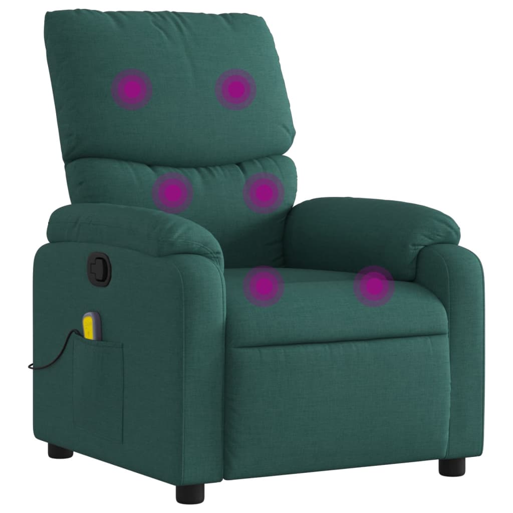 Vidaxl massagestoel met donkergroene stof
