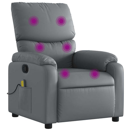 Vidaxl massagestoel van grijs kunstleer