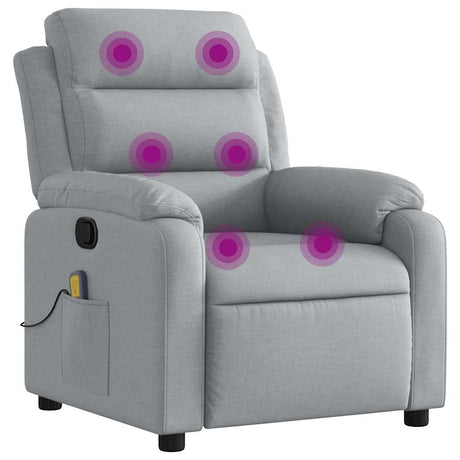 Vidaxl massagestoel met lichtgrijze stof